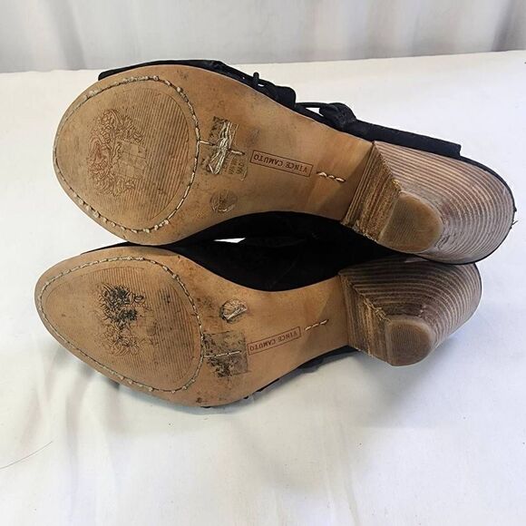 Vince Camuto Black Suede Ankle OpenToe Booties Size 8.5 - Picture 6 of 11